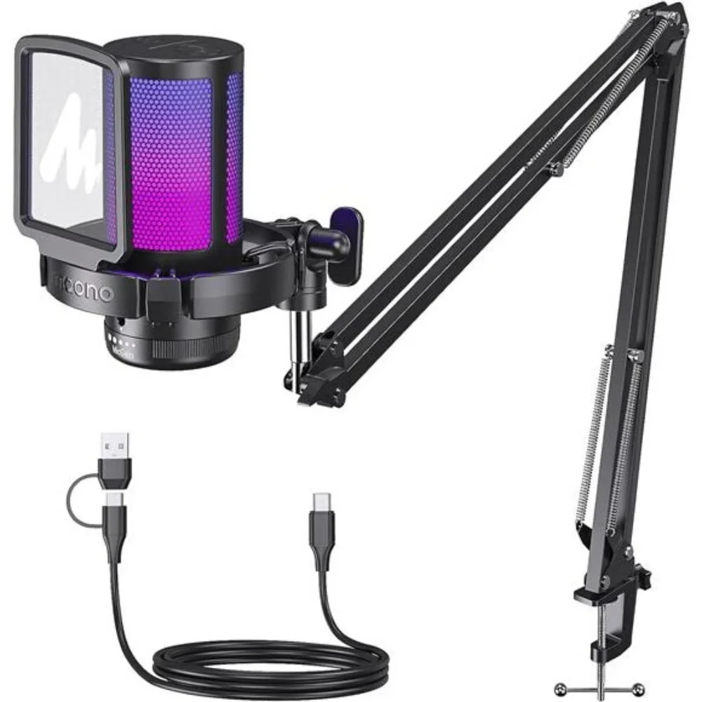 MAONO Gaming USB Microphone, Noise Cancellation Condenser mic